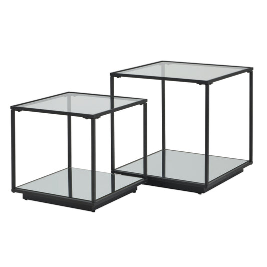Barnard Black Framed Set Of 2 Side Tables
