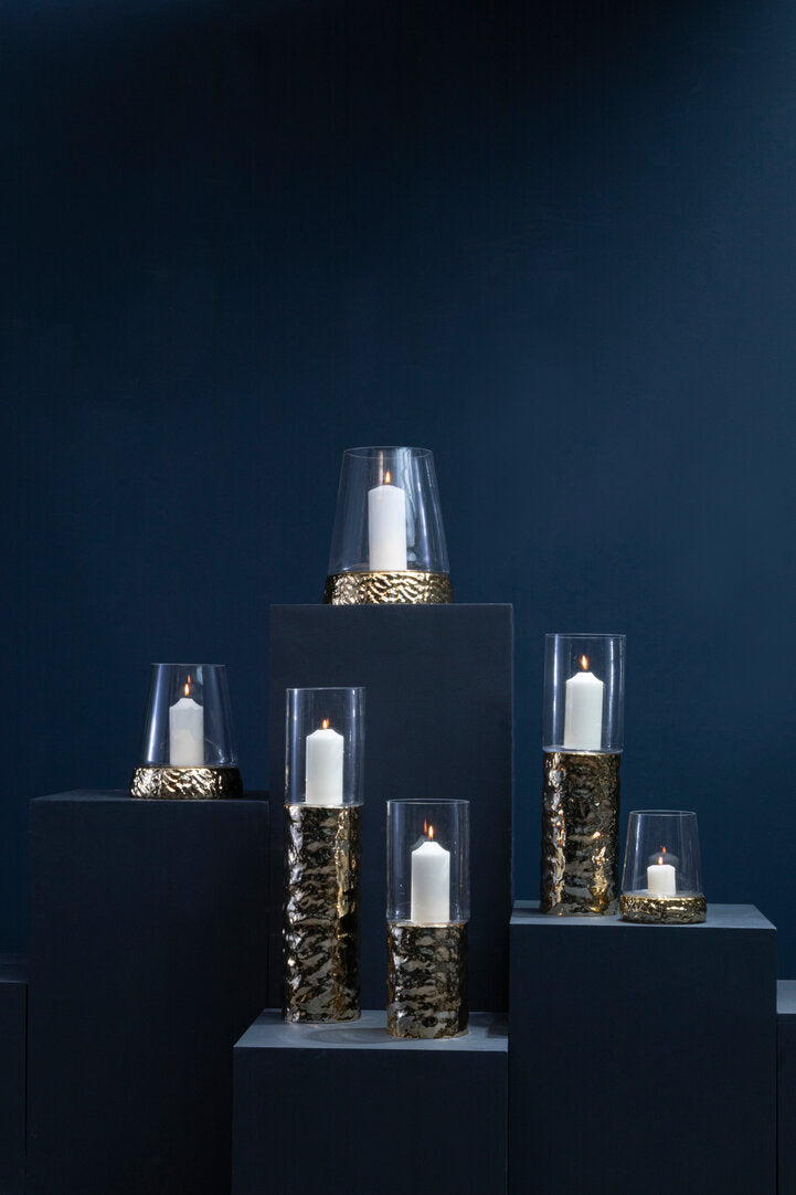 Rhea Pillar Candle Holder - Gold - Small
