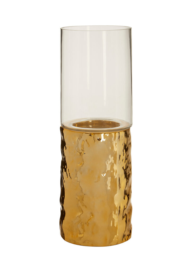 Rhea Pillar Candle Holder - Gold - Small