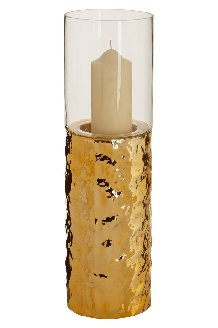 Rhea Pillar Candle Holder - Gold - Medium