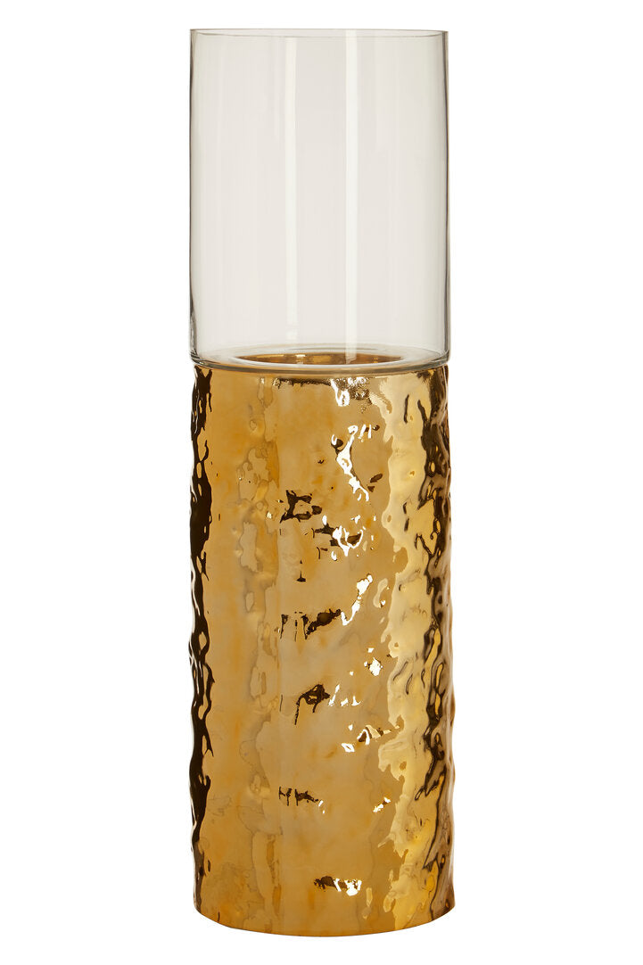 Rhea Pillar Candle Holder - Gold - Medium
