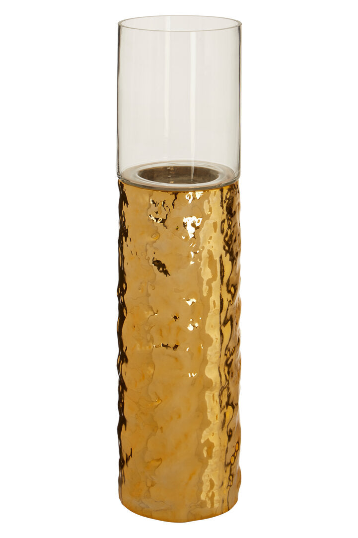 Rhea Pillar Candle Holder - Gold - Large