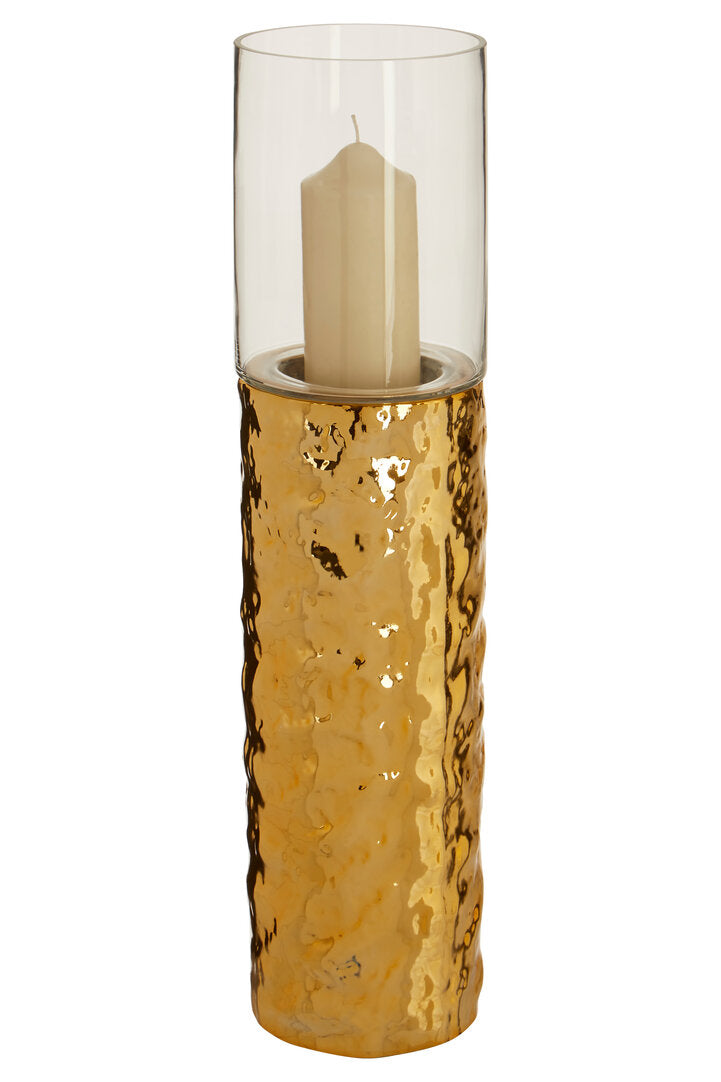 Rhea Pillar Candle Holder - Gold - Large