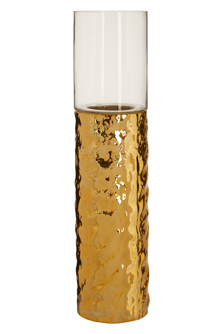 Rhea Pillar Candle Holder - Gold - Large