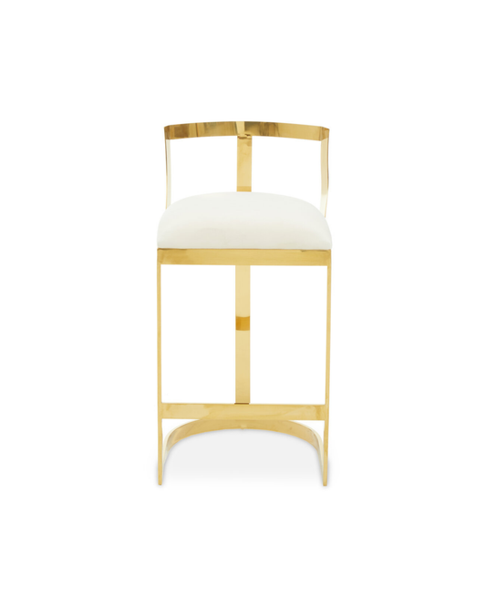 Senta Bar Chair - Gold & Ivory Velvet