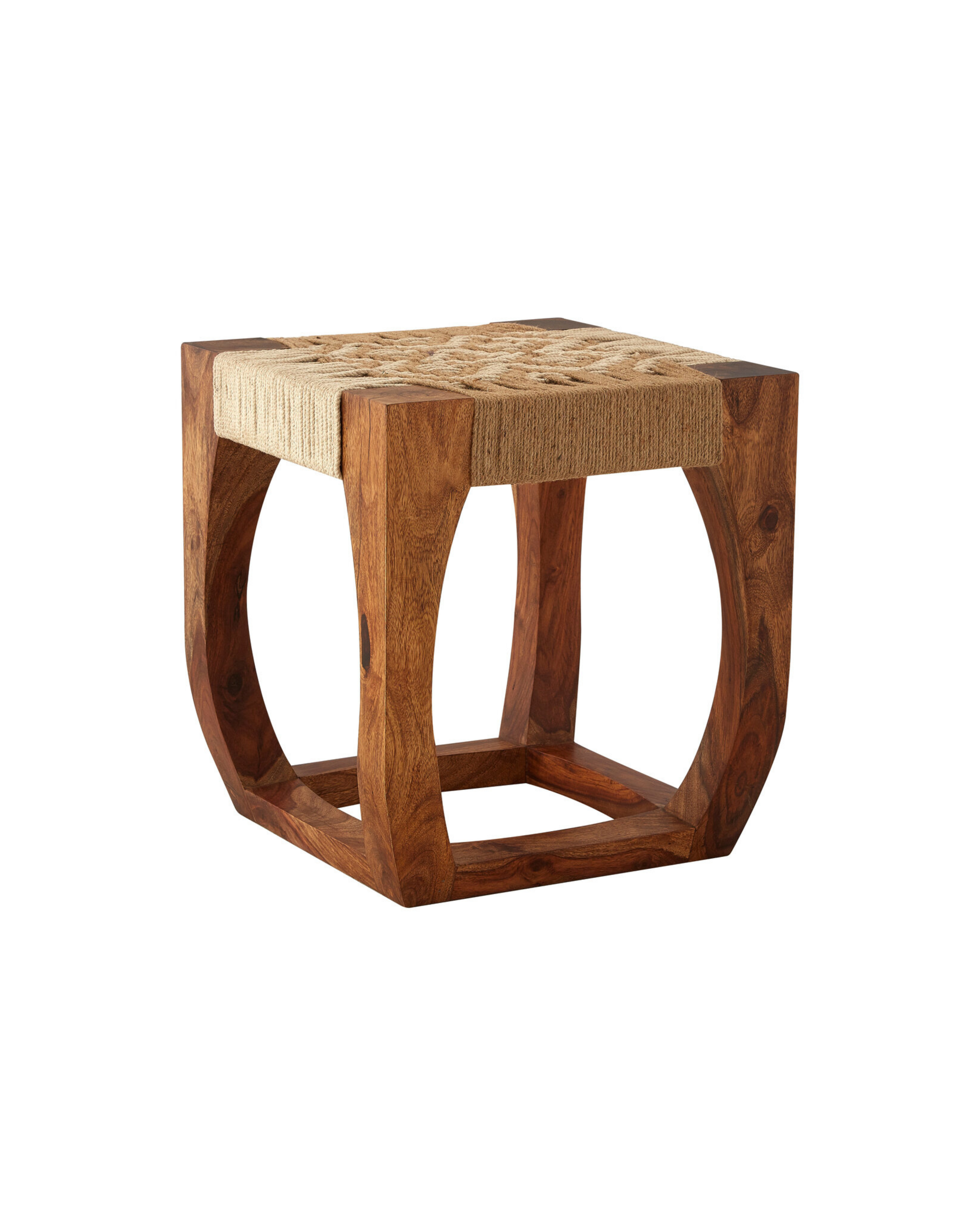 Arlo Wood And Jute Stool