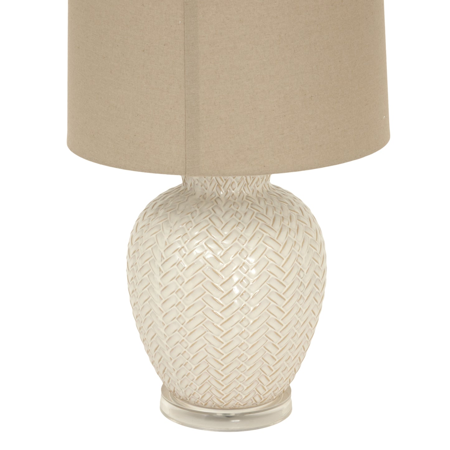Simaine Weave Ceramic Table Lamp With Linen Shade