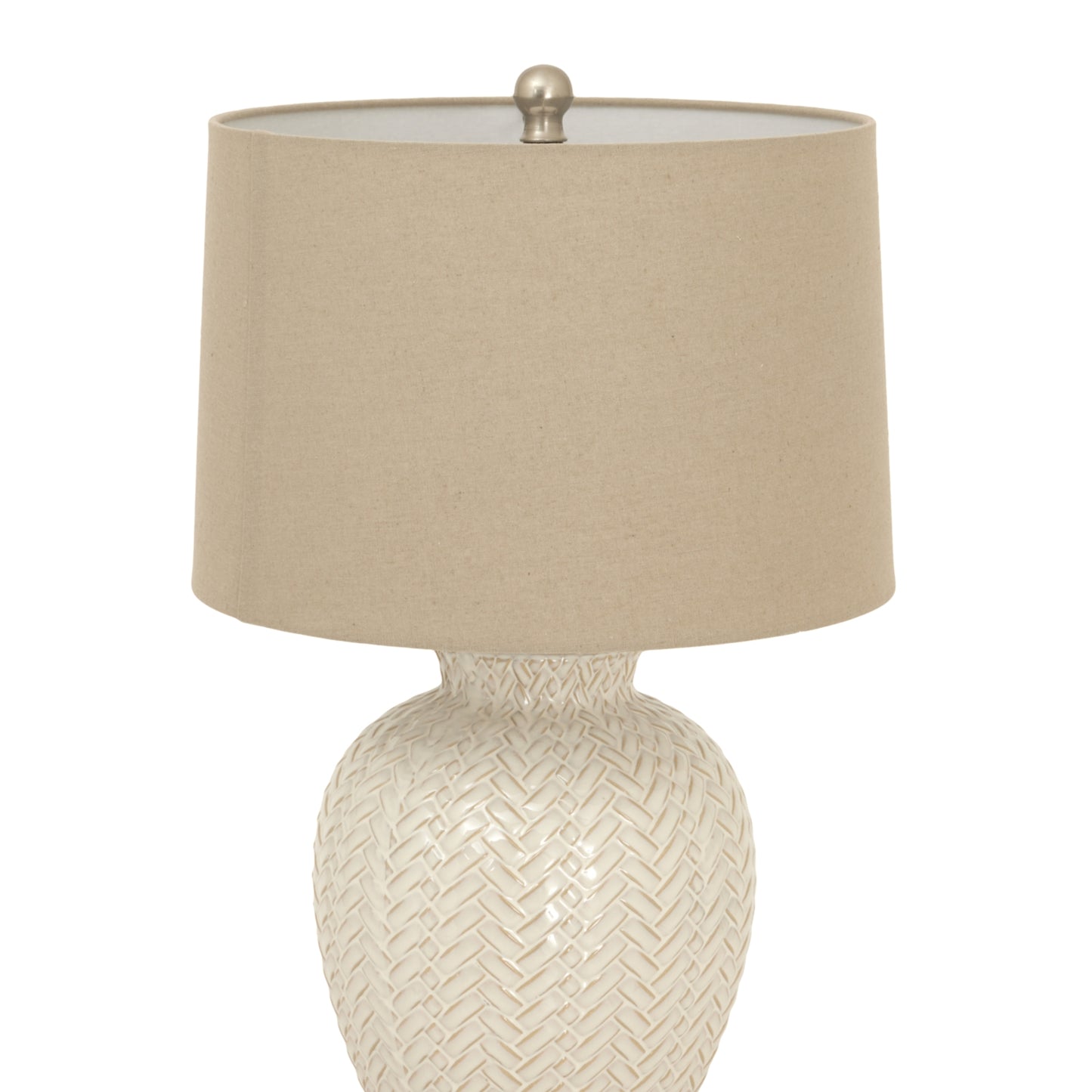 Simaine Weave Ceramic Table Lamp With Linen Shade