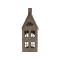 Deluna Tall Rustic Metal House Tealight With Glass Votive