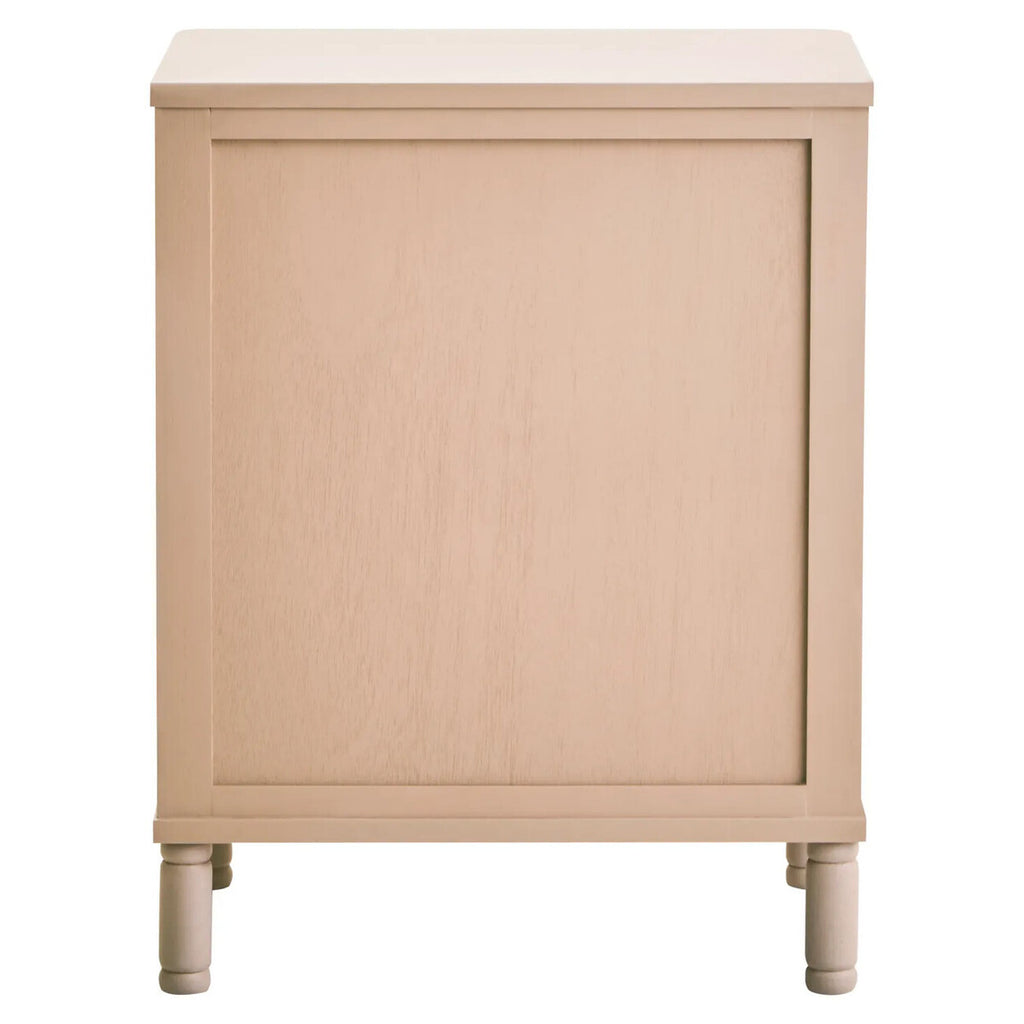 Valeria Fluted 3 Drawer Bedside Cabinet - Matte Taupe & Gold