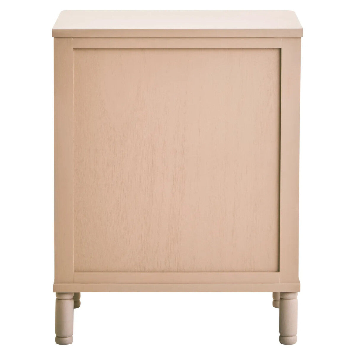Valeria Fluted 3 Drawer Bedside Cabinet - Matte Taupe & Gold