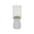 Vionne White Carved Hurricane Lantern - Medium