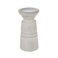 Prelude White Carved Candle Holder - Small