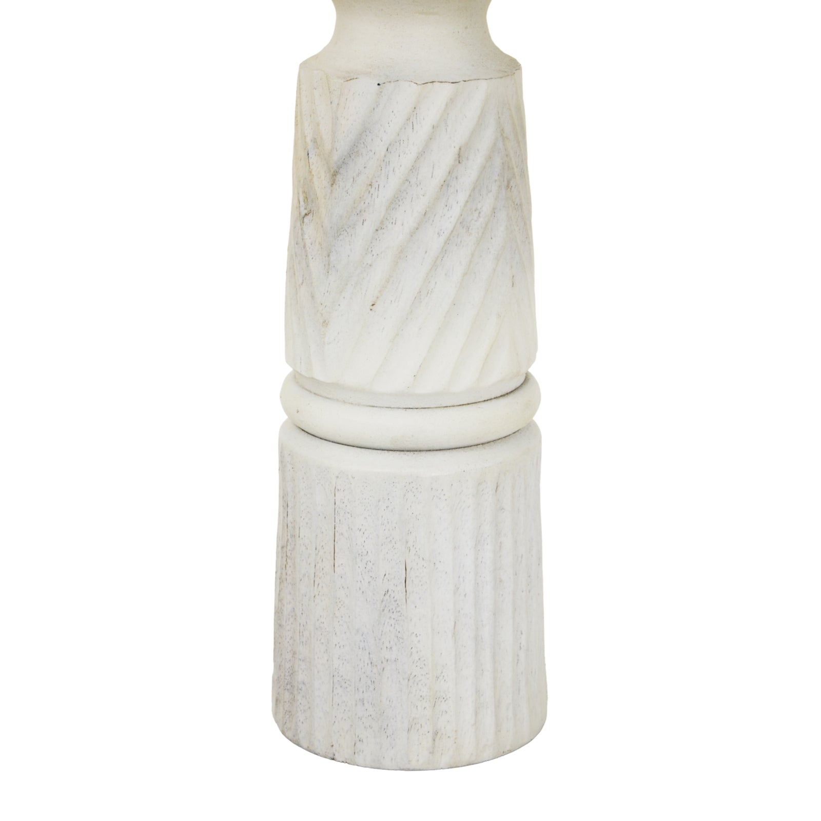 Prelude White Carved Candle Holder - Large