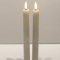 Harper Natural Glow Taupe  Ribbed Taper Candles