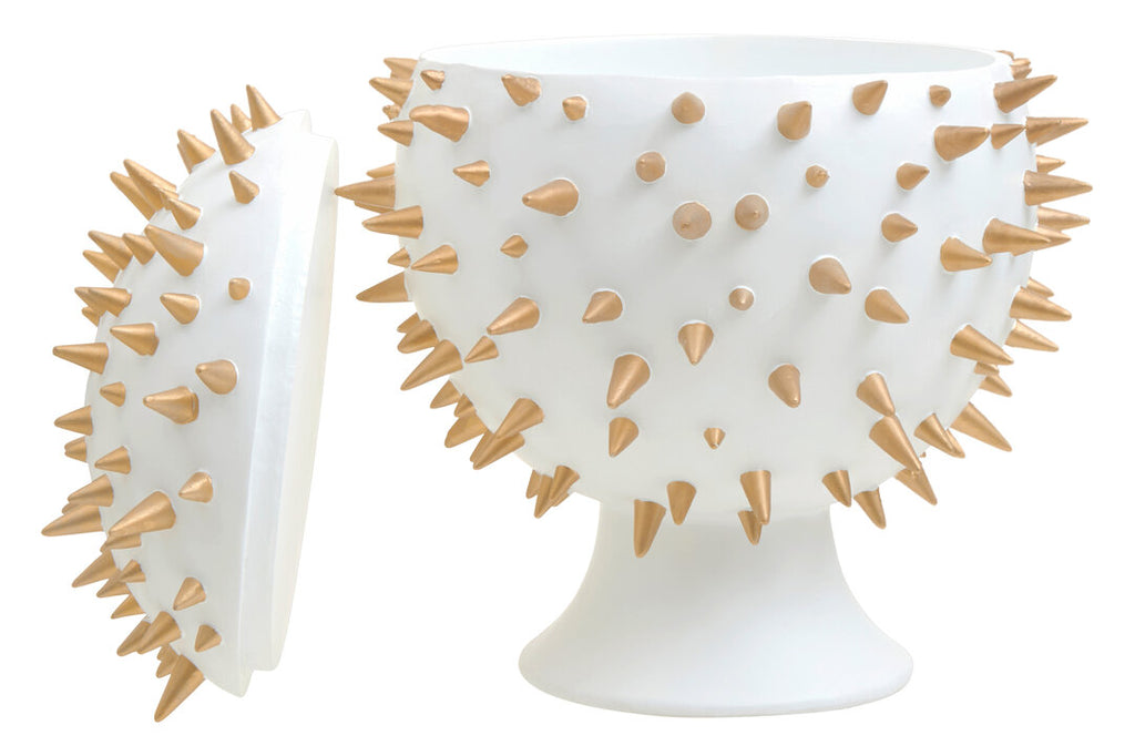 Luna Spike Box - Large - White & Gold