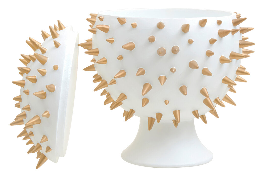 Luna Spike Box - Large - White & Gold