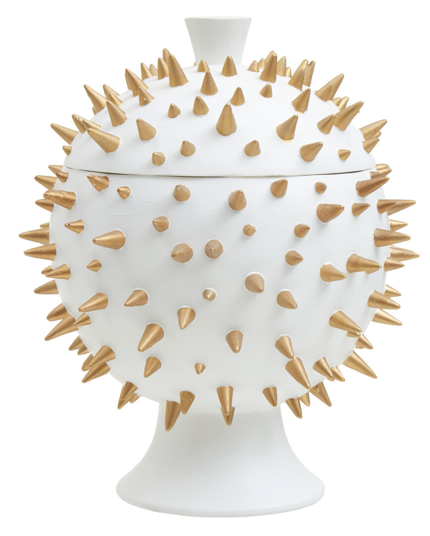 Luna Spike Box - Large - White & Gold
