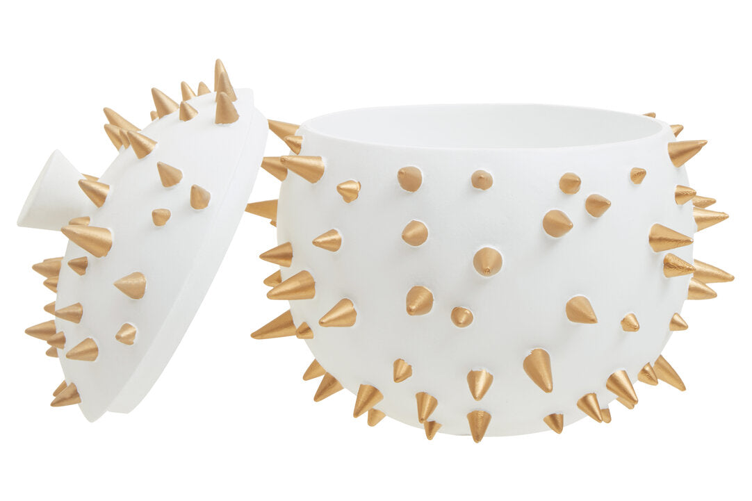 Luna Spike Box - Small - White & Gold