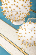 Luna Spike Box - Large - White & Gold