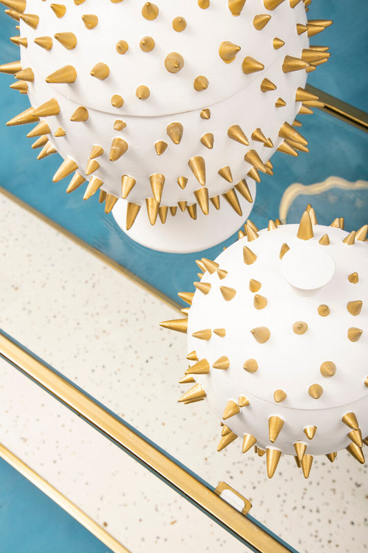 Luna Spike Box - Large - White & Gold