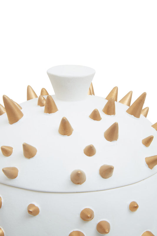 Luna Spike Box - Small - White & Gold
