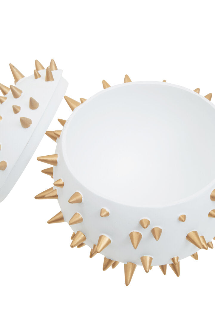 Luna Spike Box - Small - White & Gold