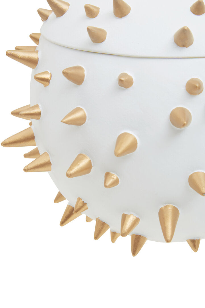 Luna Spike Box - Small - White & Gold