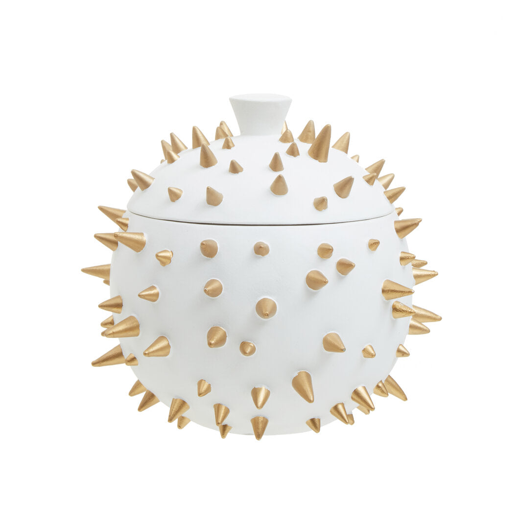 Luna Spike Box - Small - White & Gold