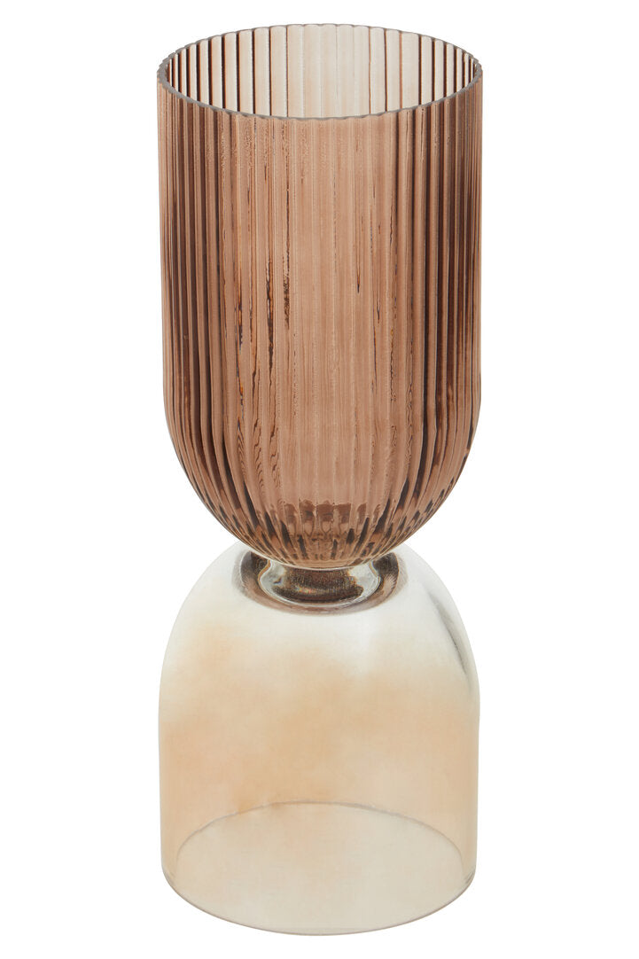Moss Amber and Brown Glass Vase - Small