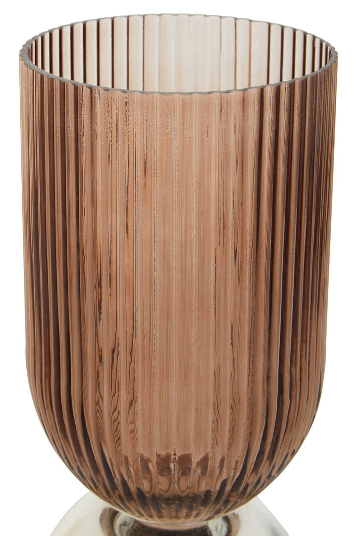 Moss Amber and Brown Glass Vase - Small
