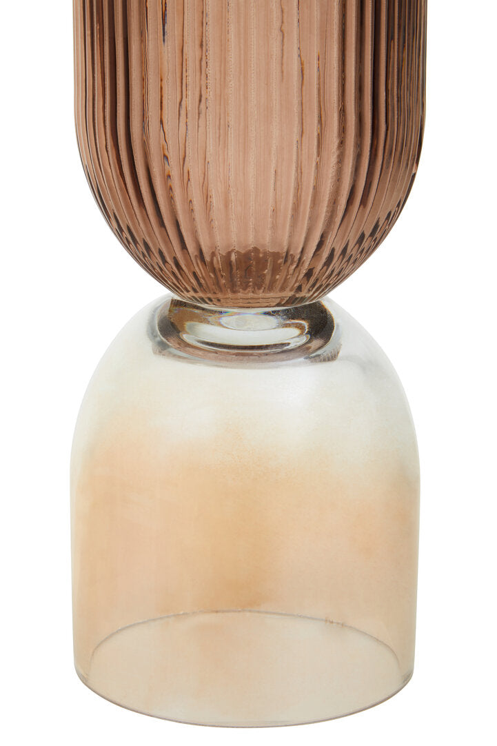 Moss Amber and Brown Glass Vase - Small