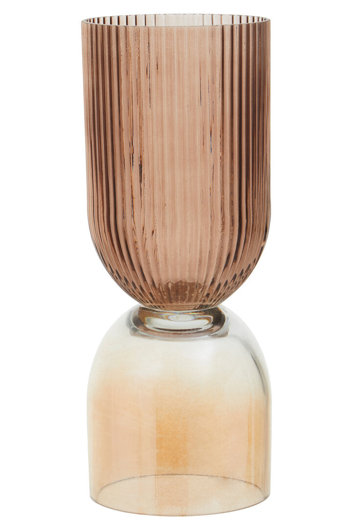 Moss Amber and Brown Glass Vase - Small