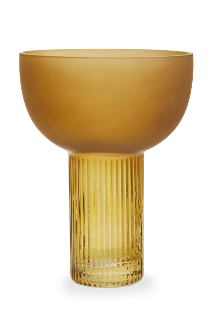 Fina Ochre Glass Vase - Small