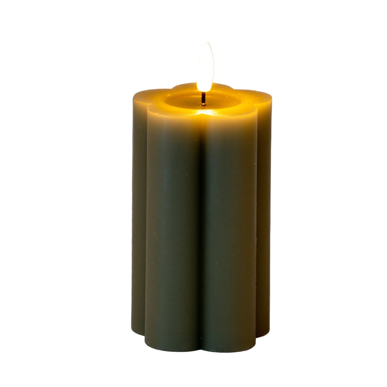 Harper Natural Glow 2.75x5 Grey Pillar LED Candle