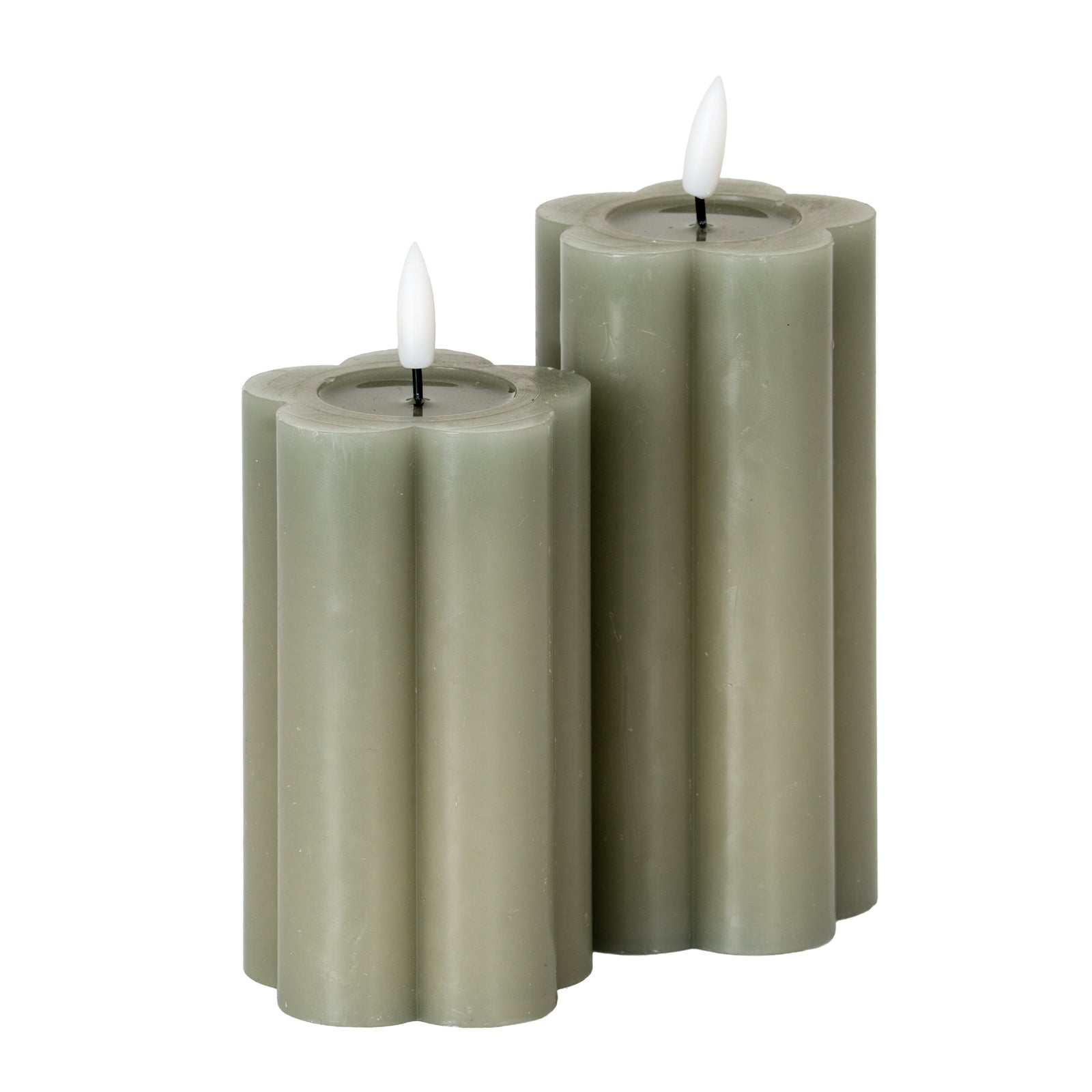 Harper Natural Glow 2.75x5 Grey Pillar LED Candle