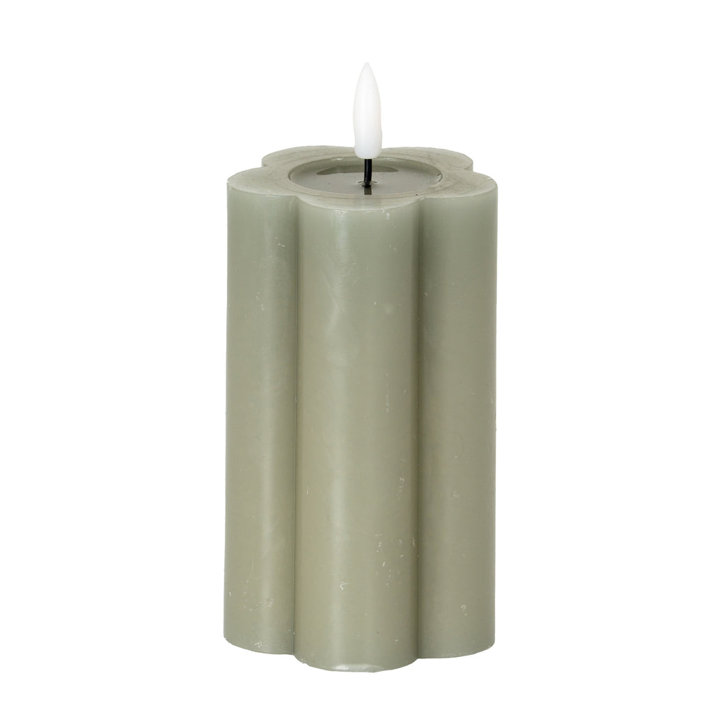 Harper Natural Glow 2.75x5 Grey Pillar LED Candle