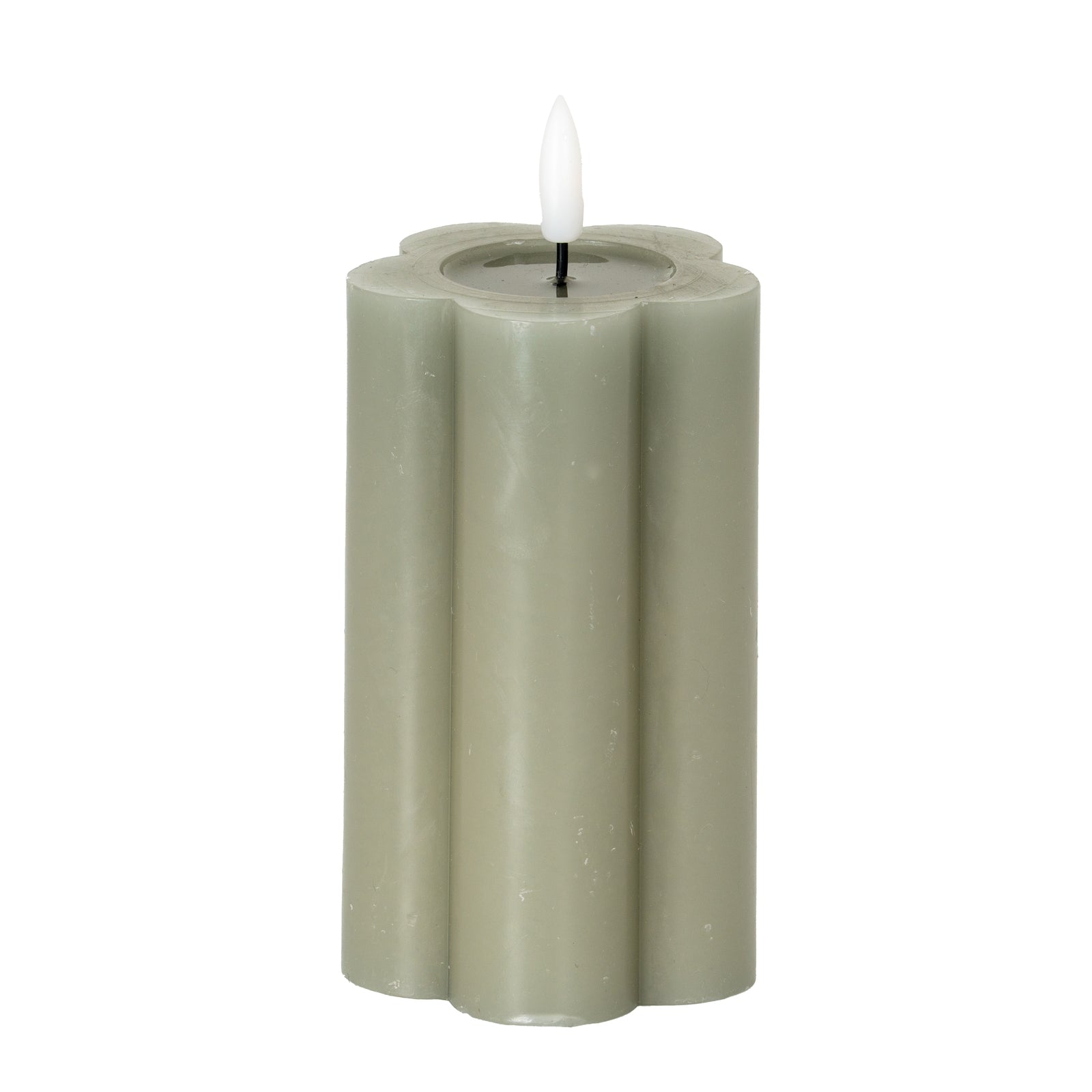 Harper Natural Glow 2.75x5 Grey Pillar LED Candle