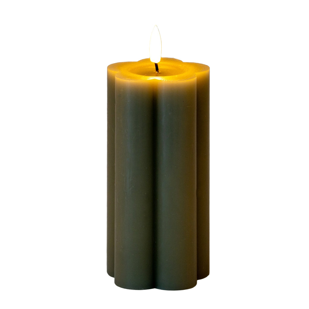 Harper Natural Glow 2.75x6 Grey Pillar LED Candle