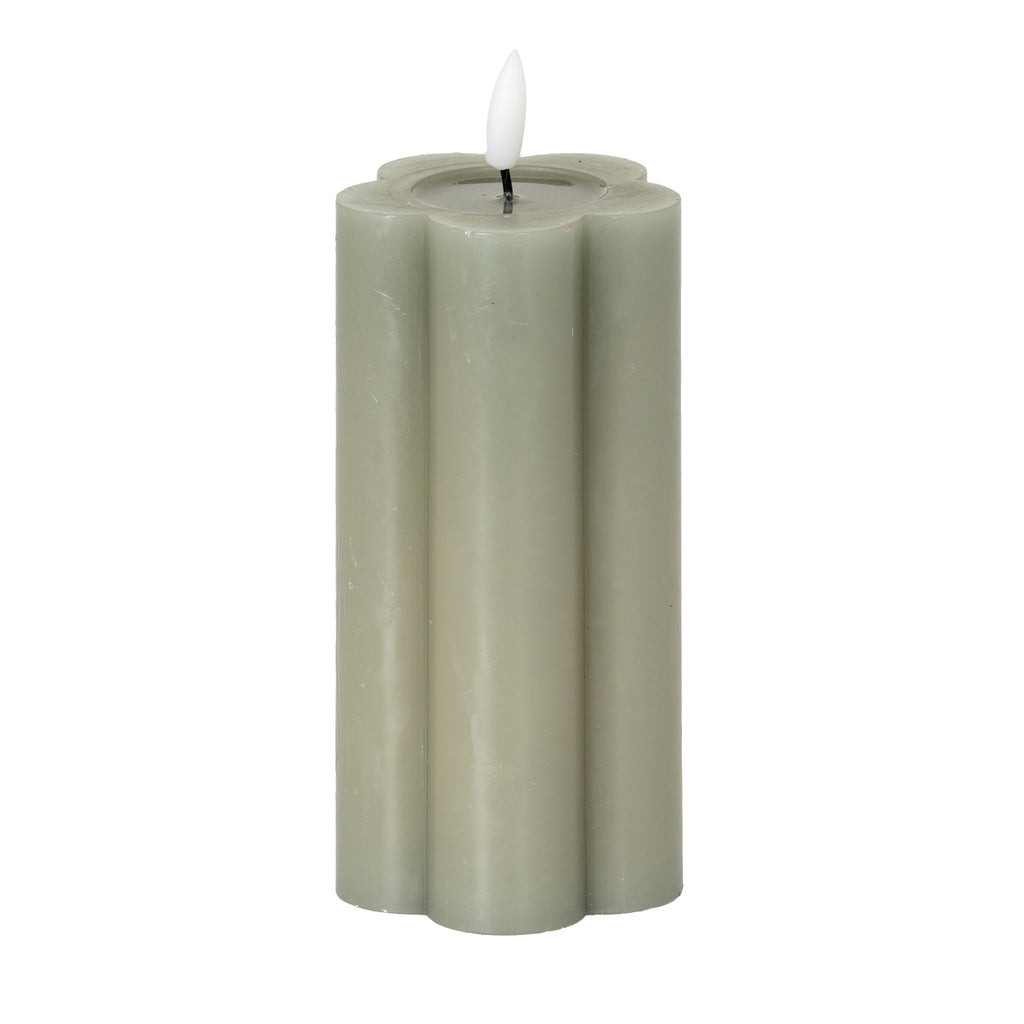 Harper Natural Glow 2.75x6 Grey Pillar LED Candle