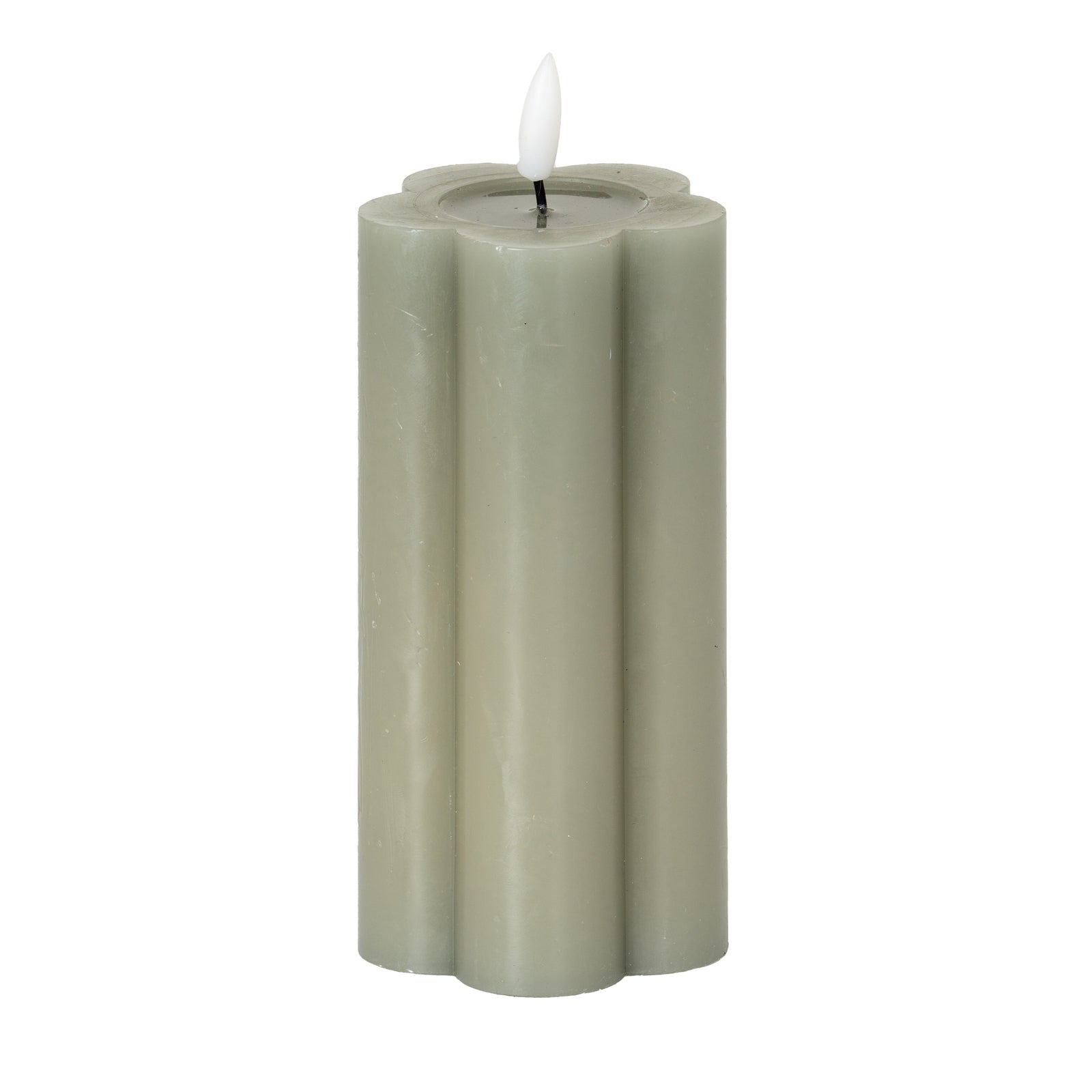 Harper Natural Glow 2.75x6 Grey Pillar LED Candle