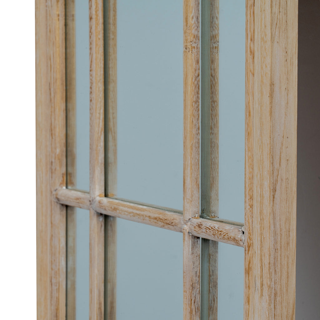 Orlae Washed Wood Tall Arched Window Mirror