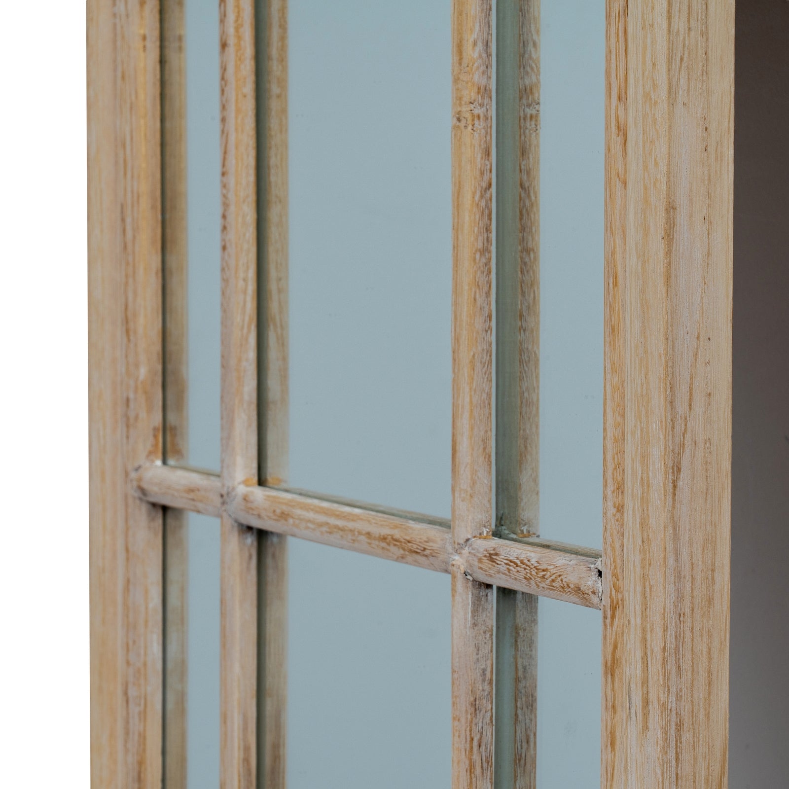 Orlae Washed Wood Tall Arched Window Mirror