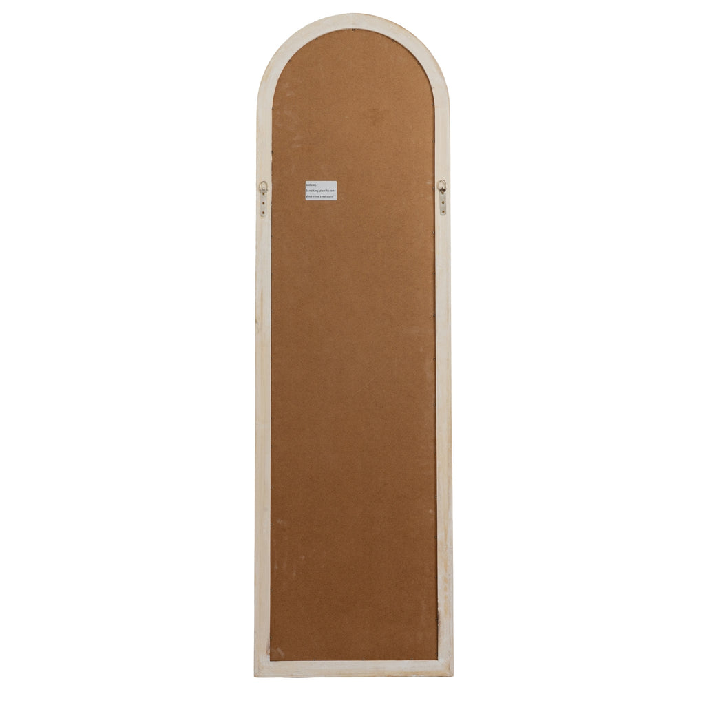 Orlae Washed Wood Tall Arched Window Mirror