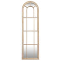 Orlae Washed Wood Tall Arched Window Mirror