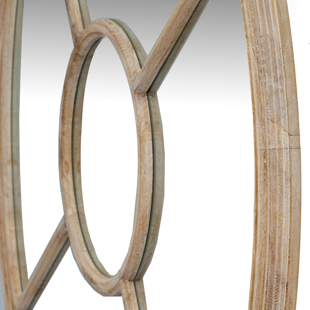 Orlae Washed Wood Round Window Mirror