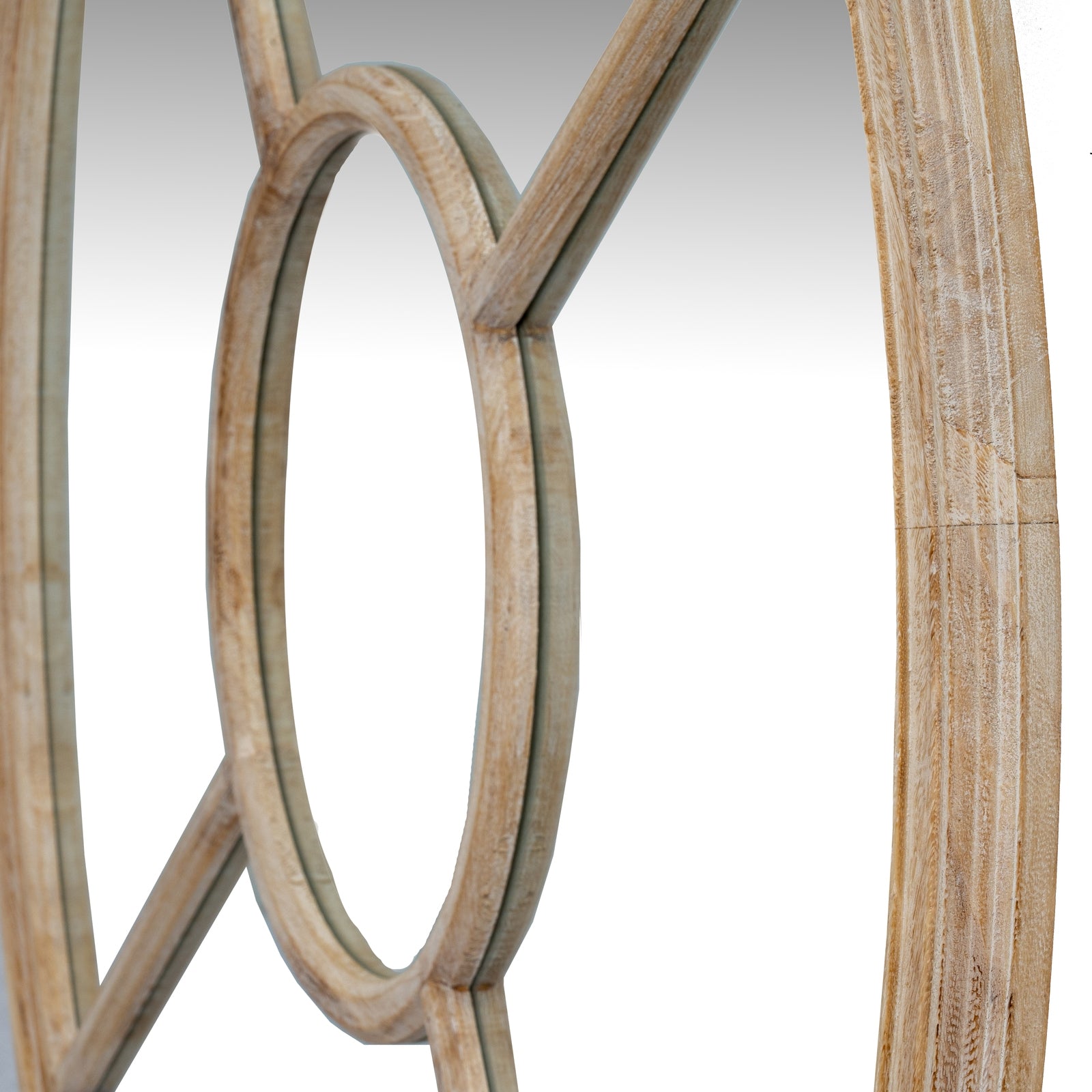 Orlae Washed Wood Round Window Mirror