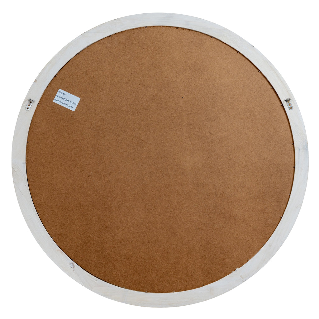 Orlae Washed Wood Round Window Mirror