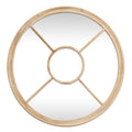 Orlae Washed Wood Round Window Mirror