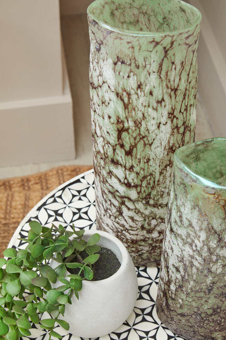Lumeo Glass Marble Effect Vase - Large